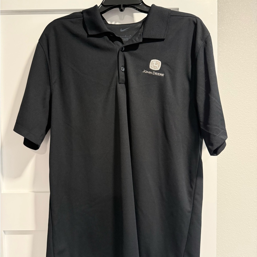 Nike Black Polo Shirt with John Deere Logo